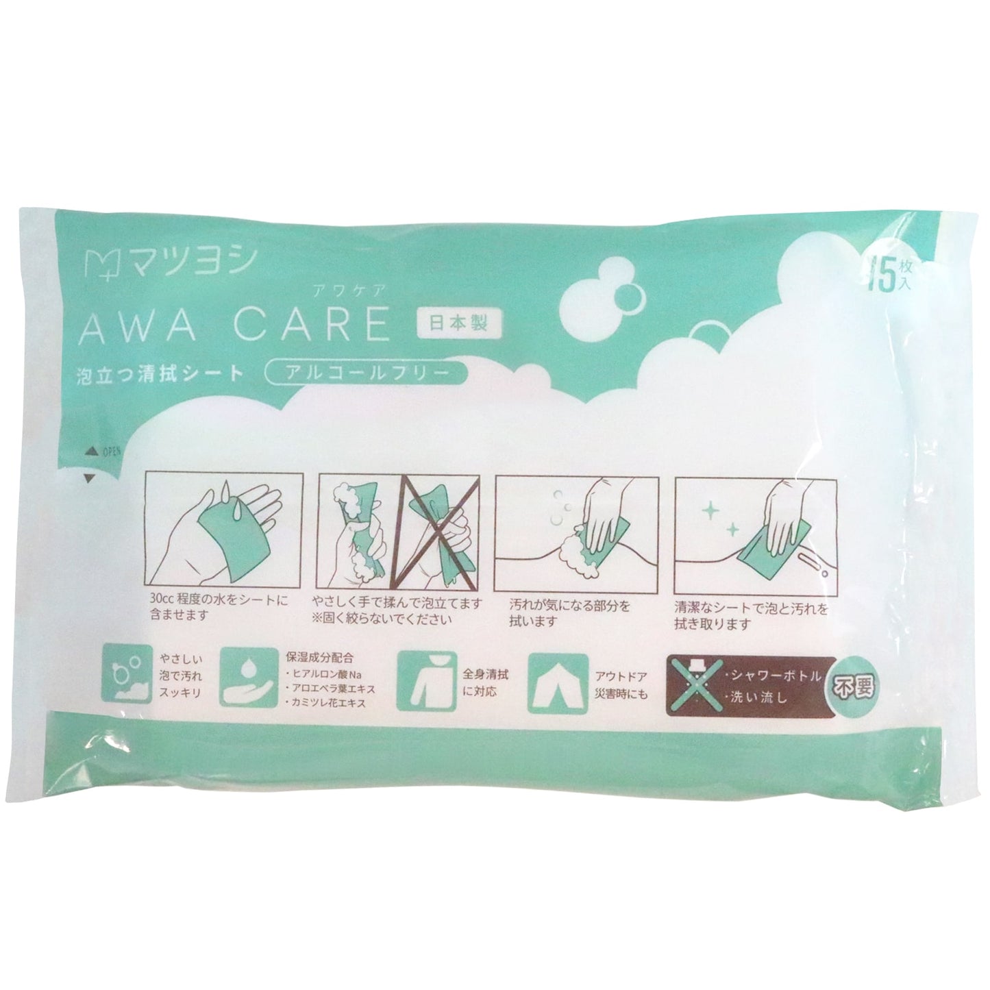 마쓰요시 전복 (거품이는 청결 시트 25-4099-00 마츠요시 MY-CR0010 (15 마이이리)