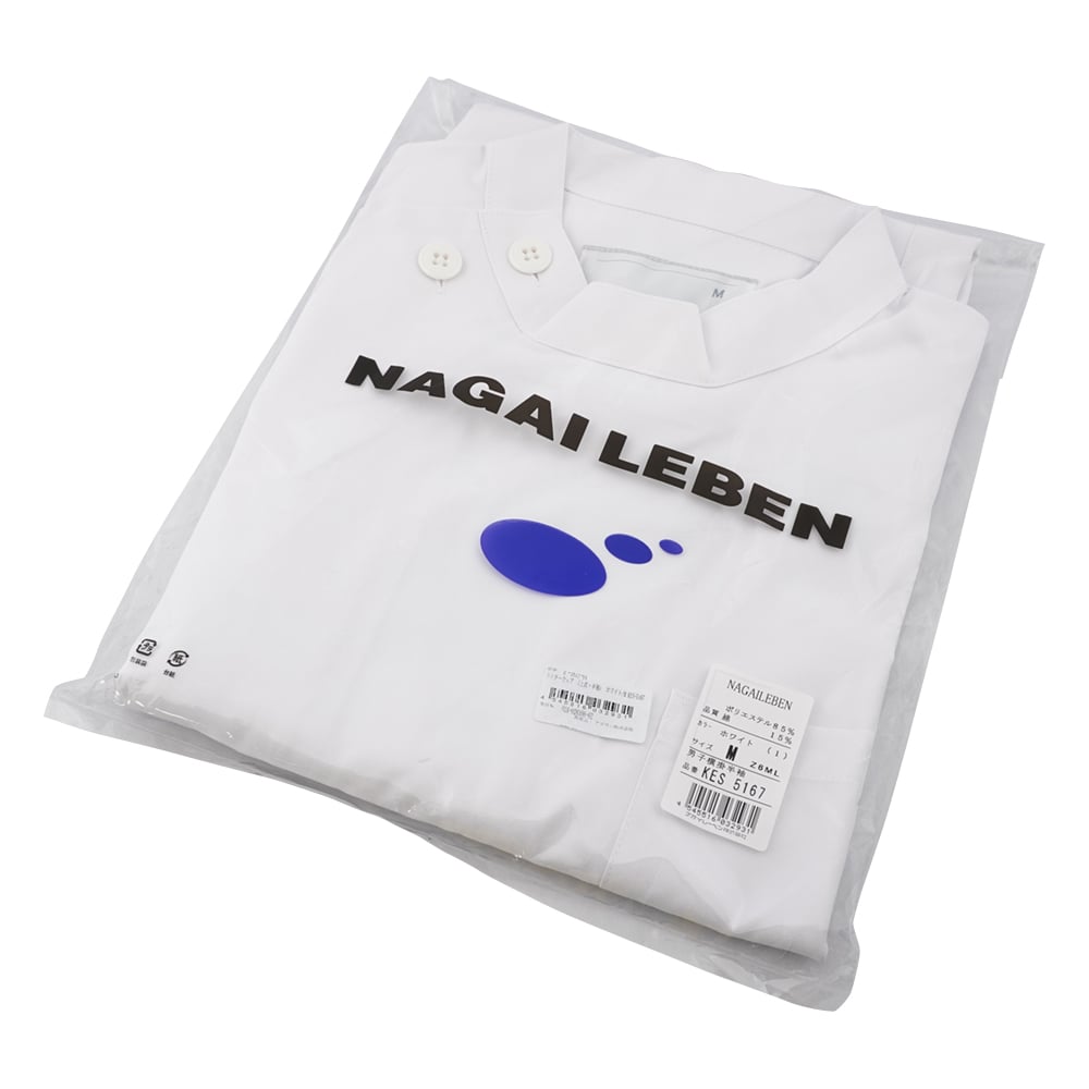 ドクターウェア （上衣・半袖） ホワイト／M　KES-5167 1枚