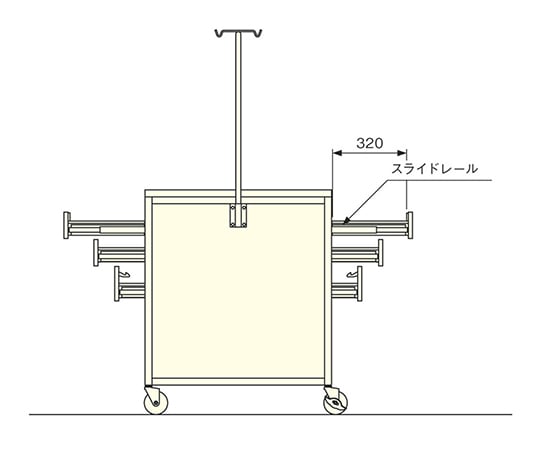 アルティア 点滴処置車　2列両引出し　TW-NB1 1個