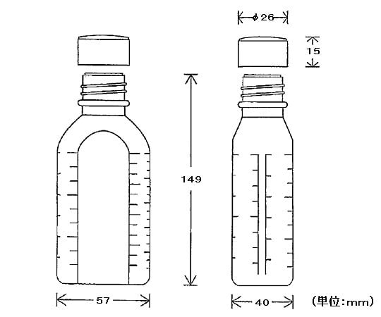 B型投薬瓶（未滅菌）　200mL　100本入　B-200(105) 1箱(100本入)