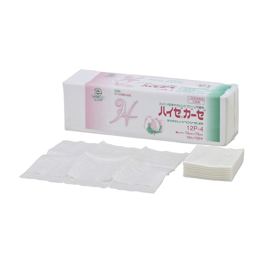 Haize Gauze 12P (No. 4) No. 4 Medical Gauze 23-3856-09 Ozu Sangyo 7.5X7.5CM (100 pieces)