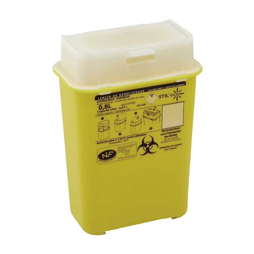 Sharps container 0.8L needle disposal box 23-2900-01 PAROLAi STIL'ECO ST07005(0.8L)
