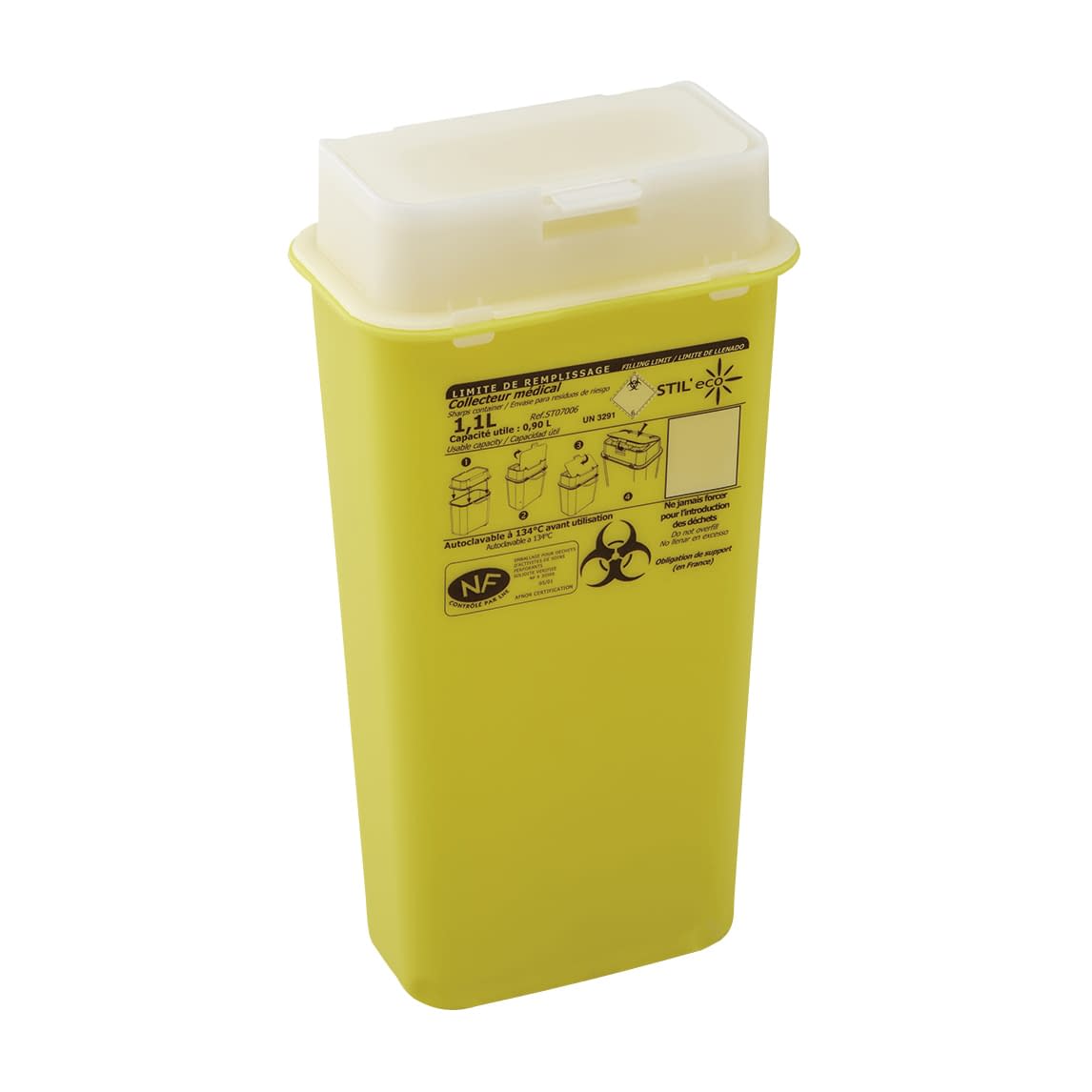 Sharps Container 1.1L Needle Disposal Box 23-2900-02 PAROLAi STIL'ECO ST03934(1.1L)
