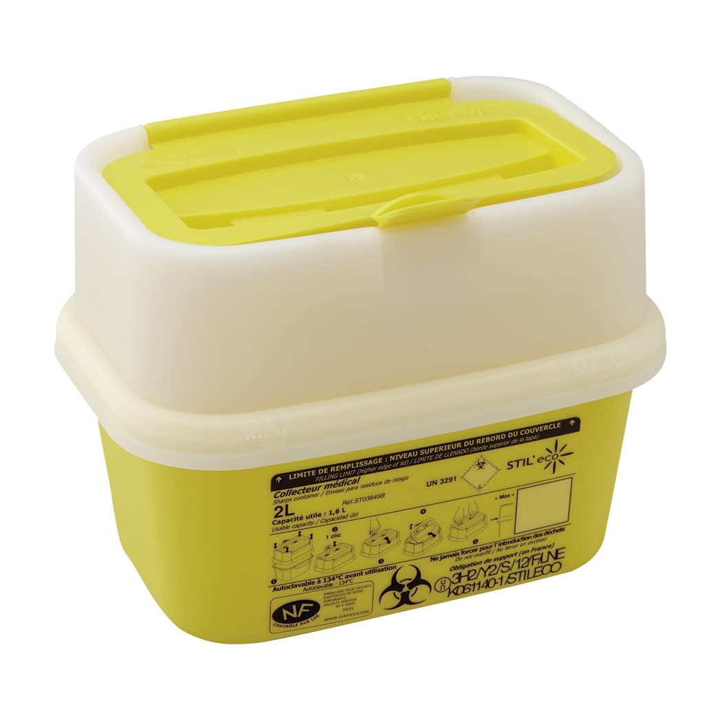 Sharps Container 2.0L Needle Disposal Box 23-2900-03 PAROLAi STIL'ECO ST03845(2.0L)