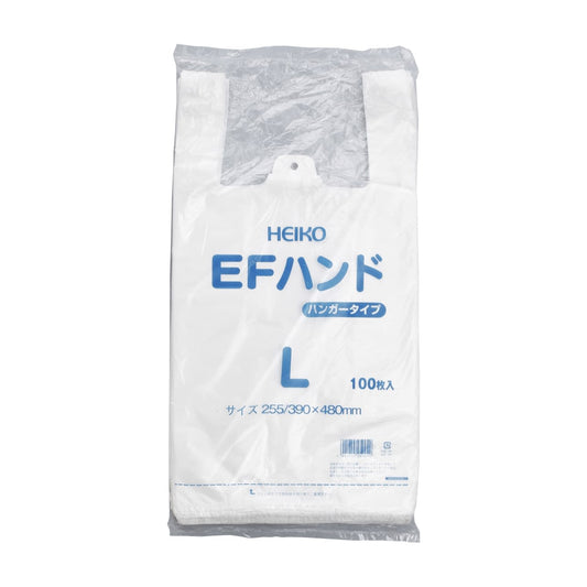 レジ袋(乳白)EFハンド L ポリ袋 23-7269-03 HEIKO L(480X255X135)100マイ