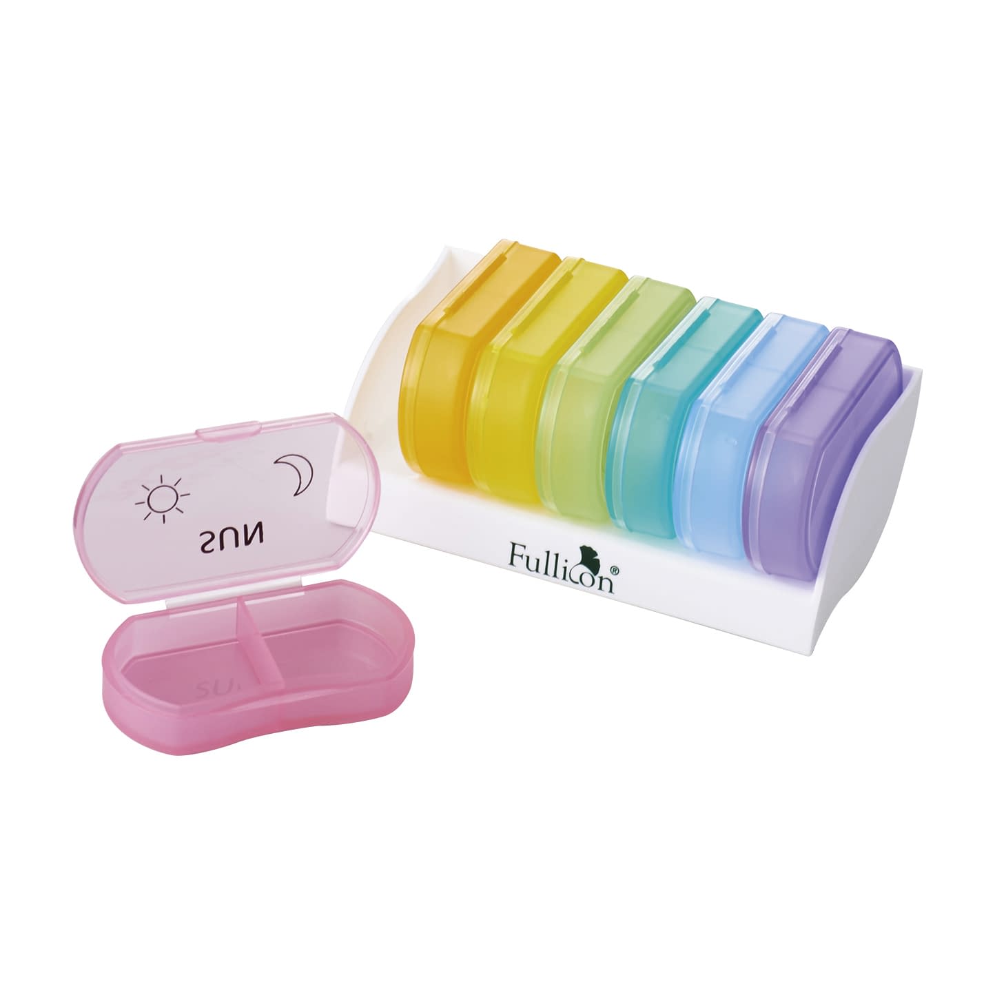 Rainbow pill case (oval type) medicine case 24-3337-00 Fullicon MB002 (for 1 day)