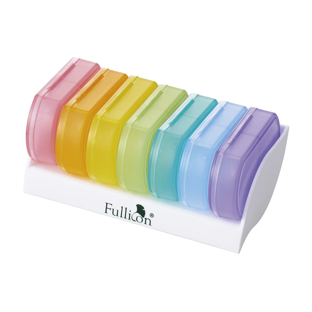 Rainbow pill case (oval type) medicine case 24-3337-00 Fullicon MB002 (for 1 day)