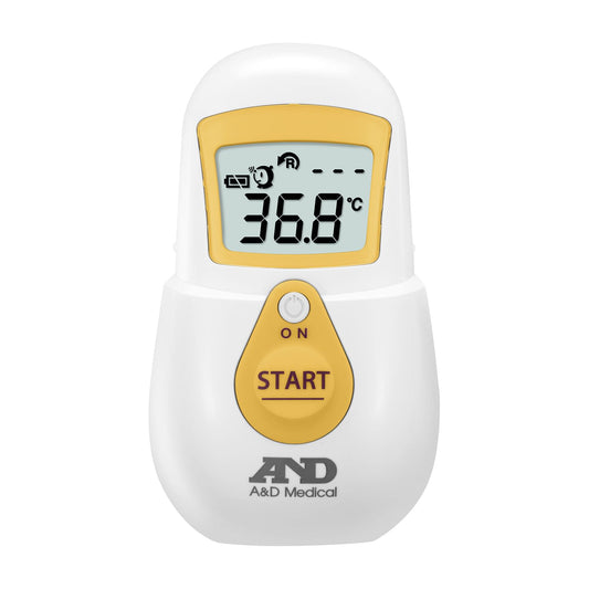 非接触体温計 でこピッと 24-4180-01 エー・アンド・デイ UTR-701A-JC1(イエロー)