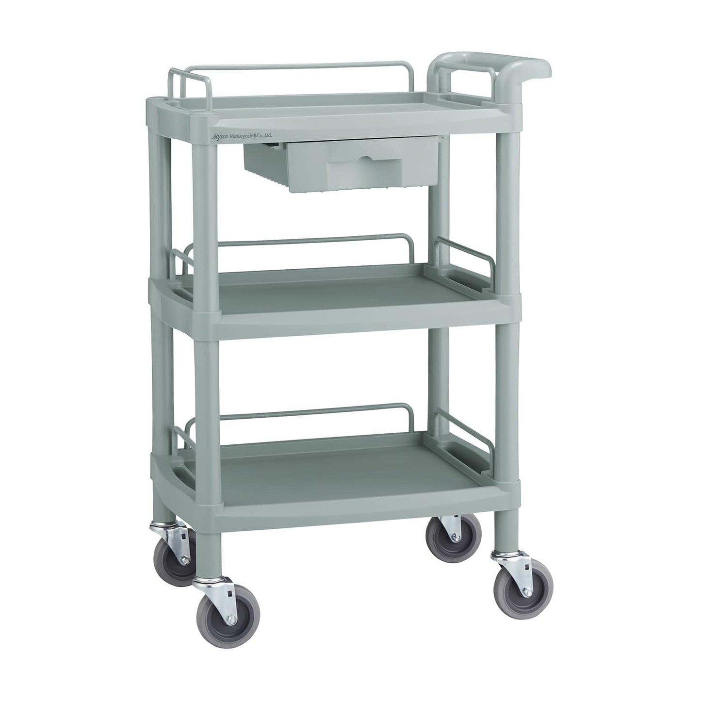 클래식 카트 (압수 첨부) 3 단 인출 첨부 카트 (수지 제) 24-5071-00 Matsuyoshi Y-101HHL (그레이)
