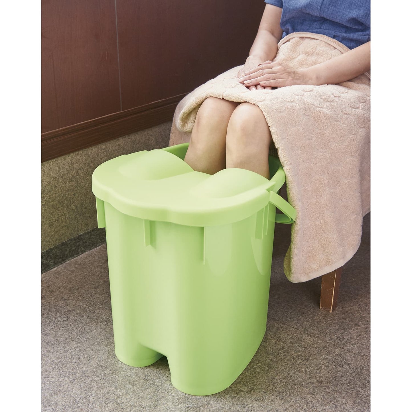 Footbath Bucket (Deep Type) Footbath 24-7909-00 Nishimura Seisakusho Green (W34XD37XH39CM)