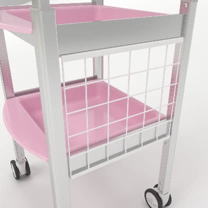 マツヨシ昇降式ワゴン(PCタイプ) PCタイプ カート(回診車) 24-8634-00 MATSUYOSHI MY-LFWG01P(ピンク)