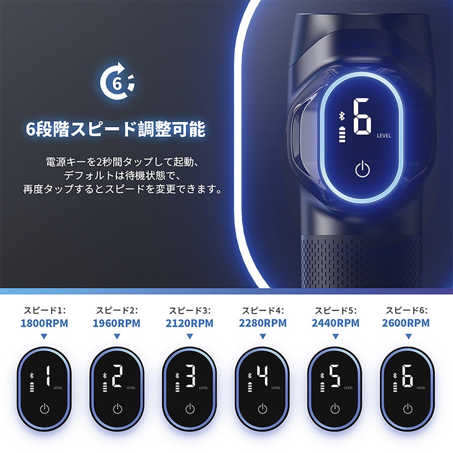 App-linked handheld massage gun 25-7307-00 RENPHO R-C001S (black)