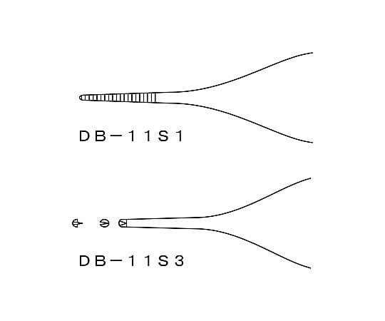 マイクロピンセット(マイクロ・アドソン)無鈎溝付き　DB11S1 1本