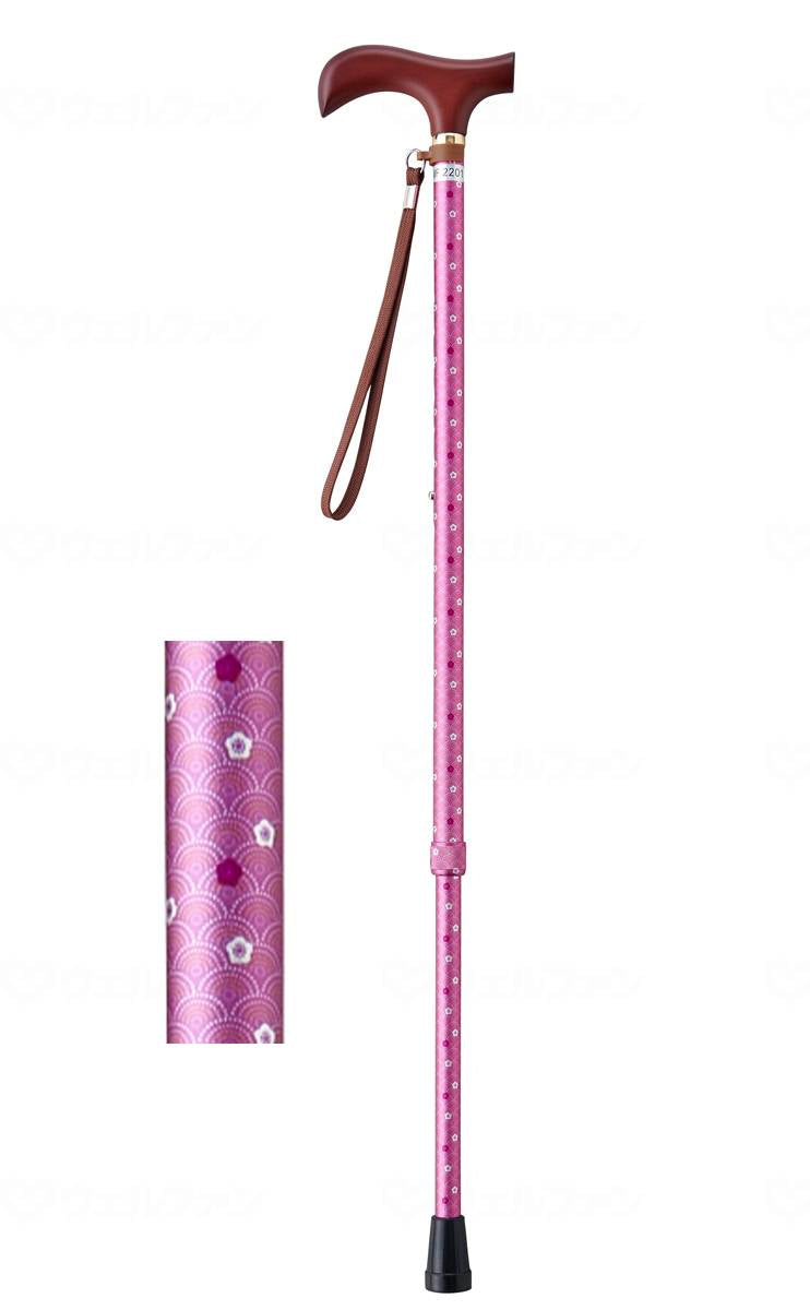 웰 팬 꿈 라이프 스탯 무늬 지팡이 신축형 (슬림 타입) 매화 아오미 해파 핑크