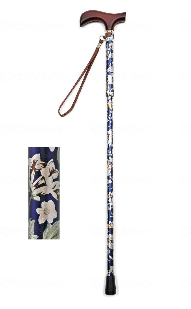 Wellfun Dream Life Walking Stick, Folding and Telescopic Handle Cane, Floral Navy, Gift Box Included