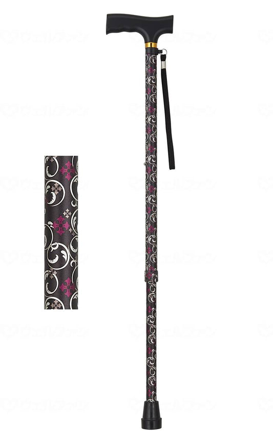 Wellfun Dream Life Walking Stick, Telescopic Handle (Basic Type), Arabesque Red, Gift Box Included