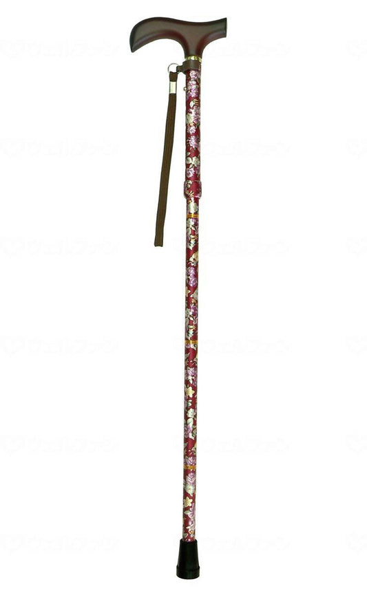 Wellfun Dream Life Walking Stick, short handle, foldable and extendable, flower wine, gift box specification
