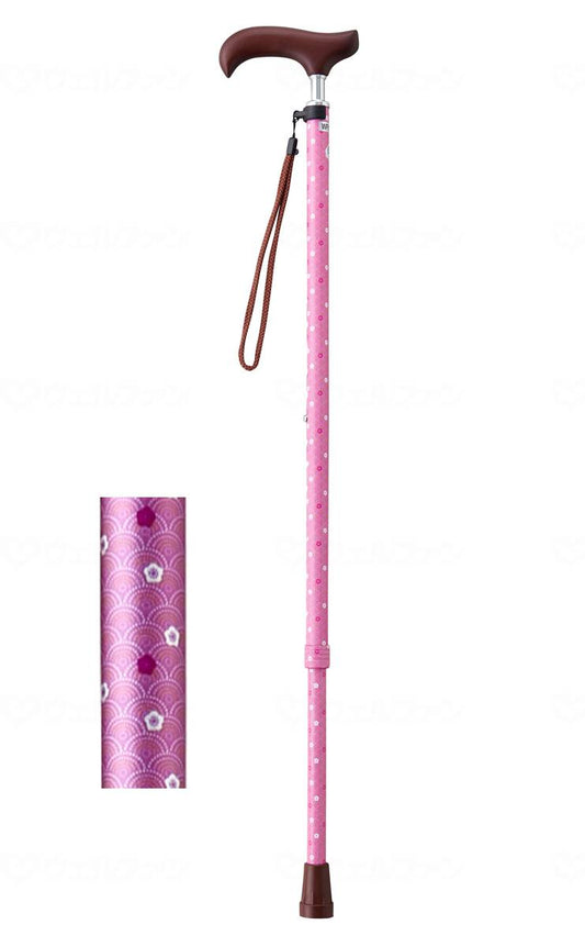 ウェルファン夢ﾗｲﾌｽﾃｯｷ ｽﾘﾑﾈｯｸ伸縮ｽﾘﾑﾀｲﾌﾟ（柄） 梅青海波ﾋﾟﾝｸ