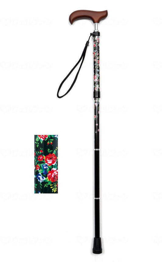 Wellfun Dream Life Stick Slim Neck Folding Slim Type (Pattern) Black Floral Gift Box Specification
