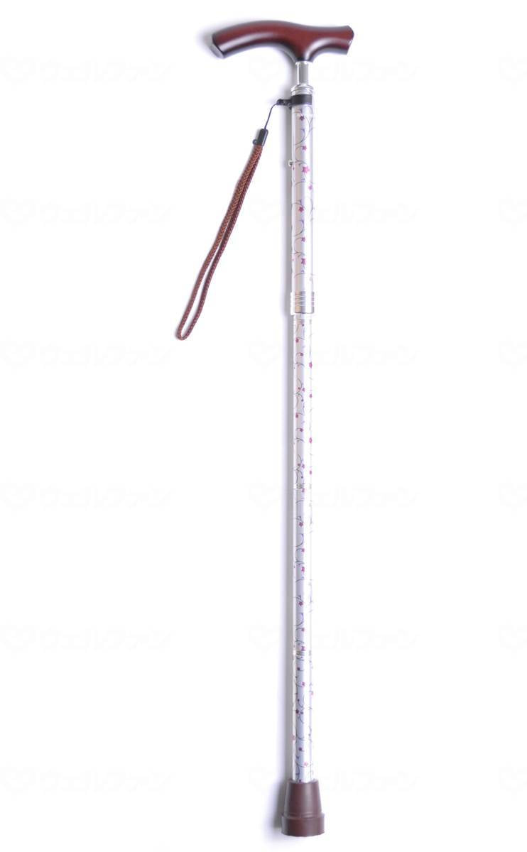 ウェルファン夢ﾗｲﾌｽﾃｯｷ ｽﾘﾑﾈｯｸ折畳ﾍﾞｰｼｯｸﾀｲﾌﾟ（柄） ｼﾙﾊﾞｰ×ﾌﾗﾜｰ