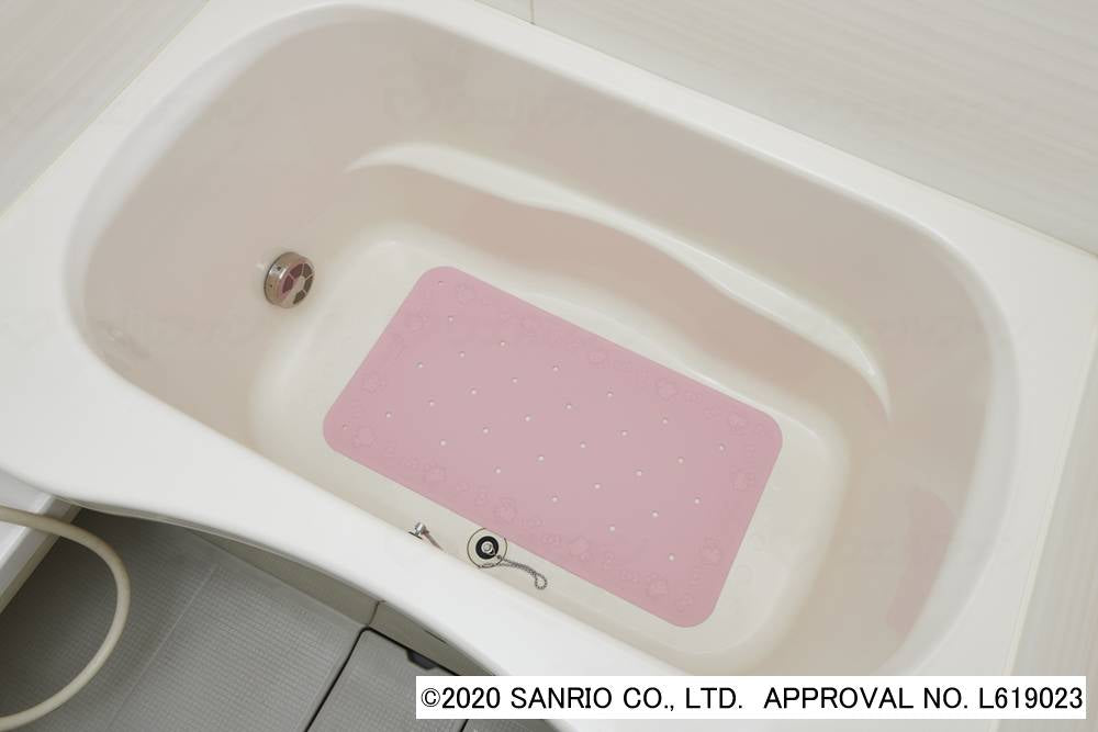 ウェルファンすべり止め入浴ﾏｯﾄ　ﾄﾗｲﾀｯﾁ（ﾊﾛｰｷﾃｨ） ﾋﾟﾝｸ L