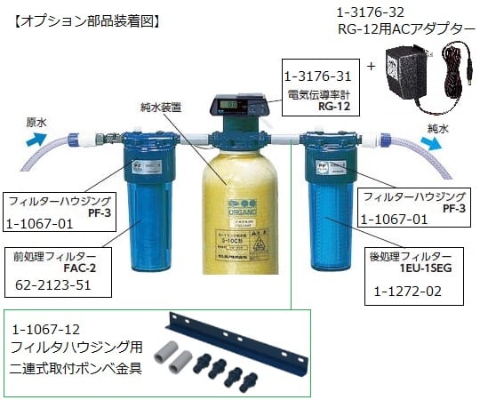 フィルタハウジング用二連式取付ボンベ金具 1個