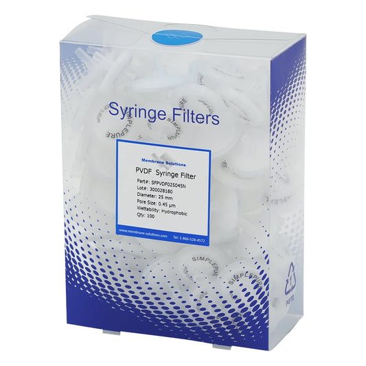 주사기 필터(소수성) PVDF φ25mm/φ0.45μm 1상자(100개입) PVDF025045 1상자(100개입)