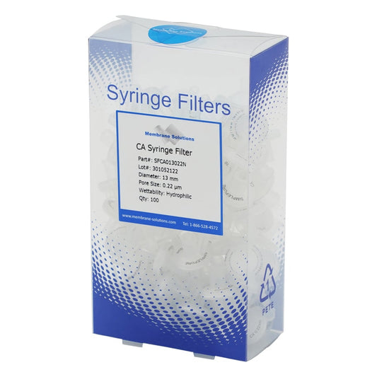 Syringe filter (hydrophilic) CA φ13mm/φ0.22μm 1 box (100 pieces) CA013022 1 box (100 pieces)