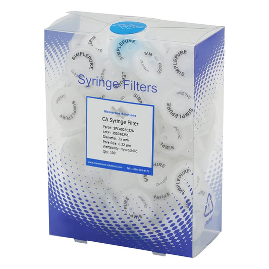 Syringe filter (hydrophilic) CA φ25mm/φ0.22μm 1 box (100 pieces) CA025022 1 box (100 pieces)