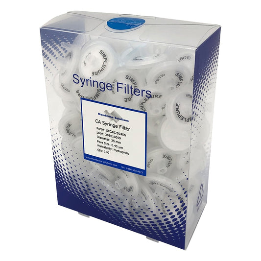 Syringe filter (hydrophilic) CA φ25mm/φ0.45μm 1 box (100 pieces) CA025045 1 box (100 pieces)
