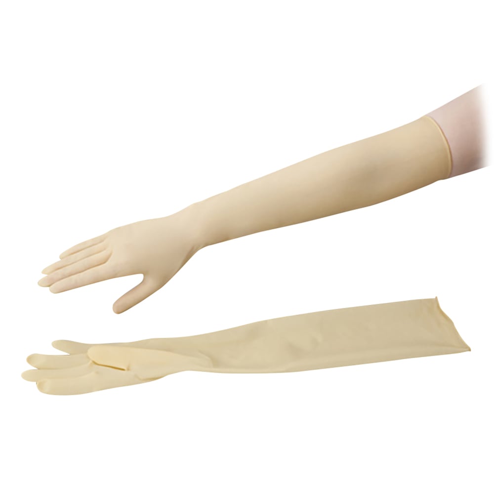 Powder-free latex long gloves, M, 25 pairs, long M, 1 box (25 pairs)