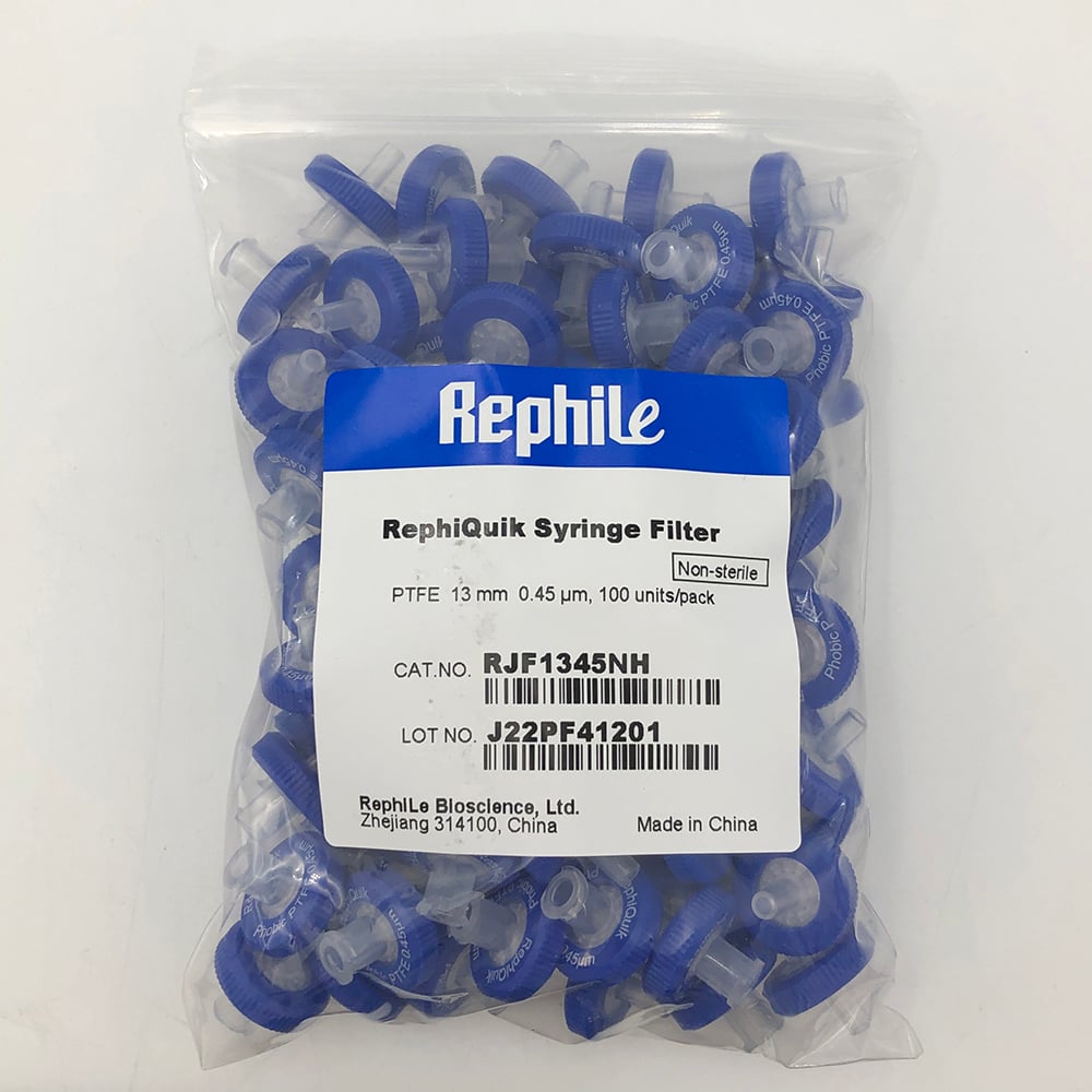 シリンジフィルター PTFE 0.45μm/φ13mm 1箱（100個入）　RJF1345NH 1箱(100個入)