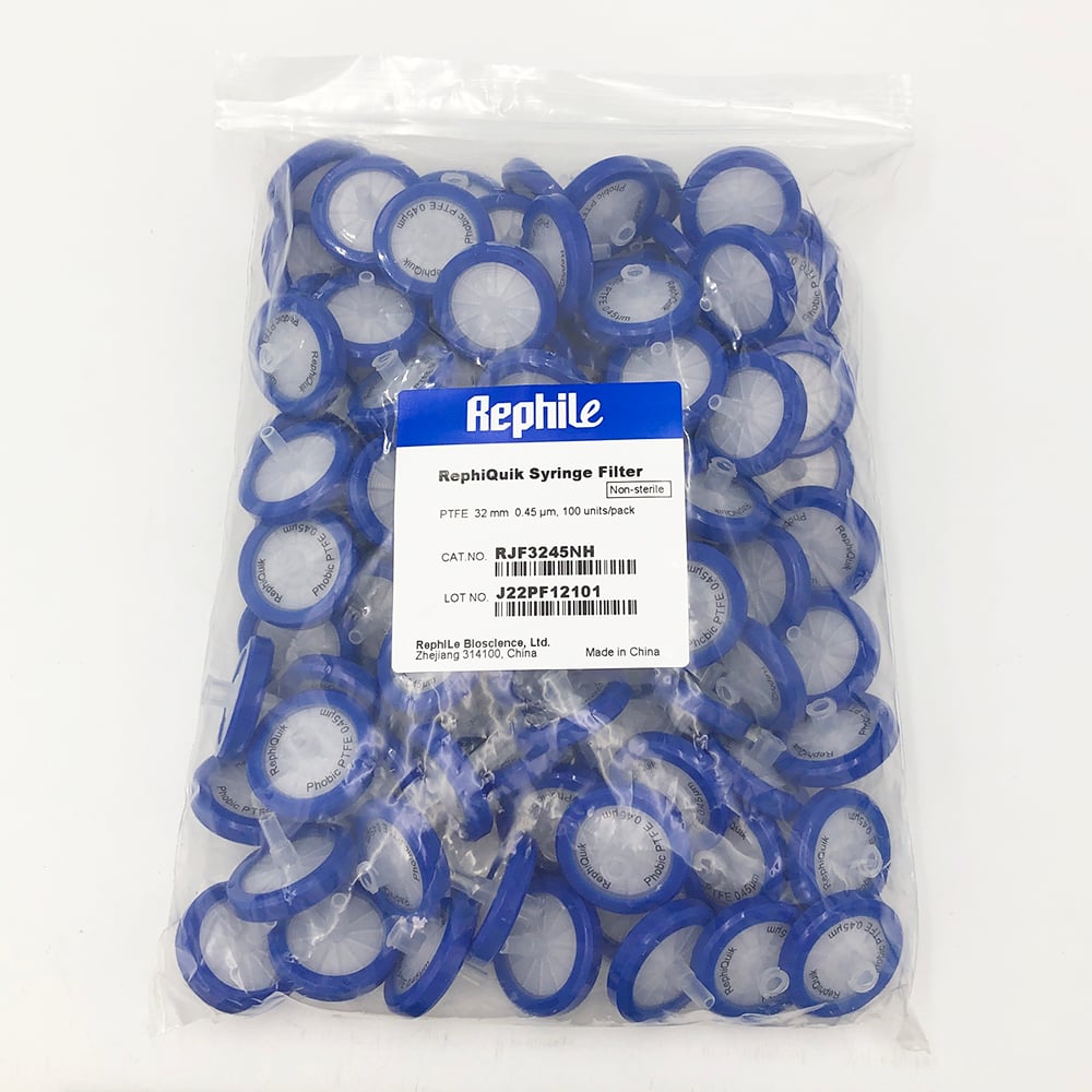 シリンジフィルター PTFE 0.45μm/φ32mm 1箱（100個入）　RJF3245NH 1箱(100個入)