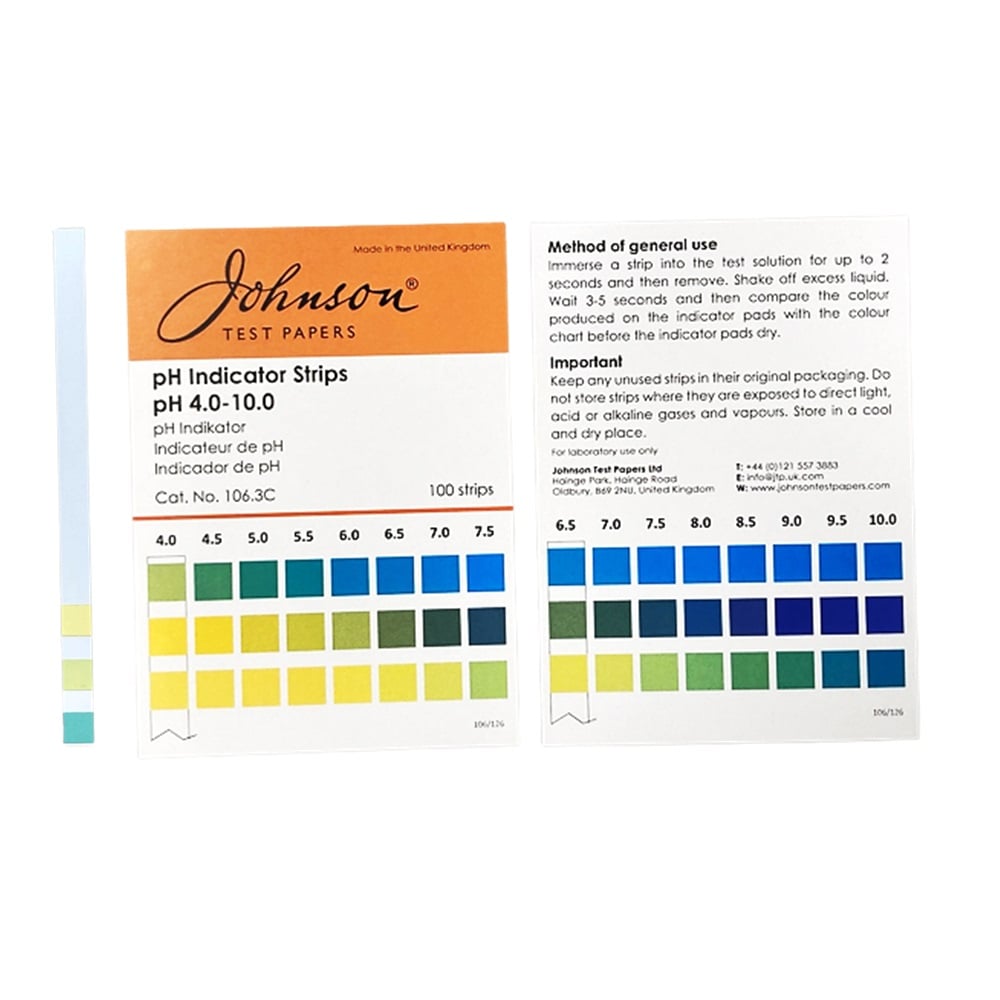 pH試験紙 pH4.0～10.0 1ケース（100枚入）　106.3C 1ケース(100枚入)
