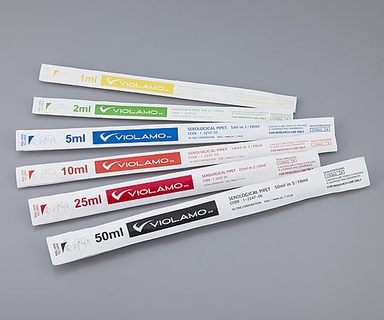 Violamo Disposable Pipettes, Peeling Packaging (Plastic + Paper), 1mL, 500 Pipettes, 1 Box (1 Pipe x 500 Bags)