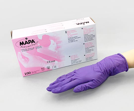 Chemical-resistant gloves (Tri-Lites 994, full-face embossed type) L 100 pieces 1 box (100 pieces)