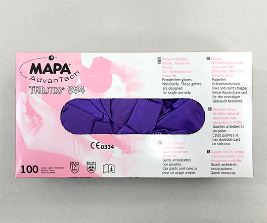 Chemical-resistant gloves (Tri-Lites 994, full-face embossed type) S 100 pieces 1 box (100 pieces)