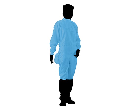 Azpure Clean Suit (Hood not included, side zipper type) with pockets, blue, 5L, 21211SB, 1 unit