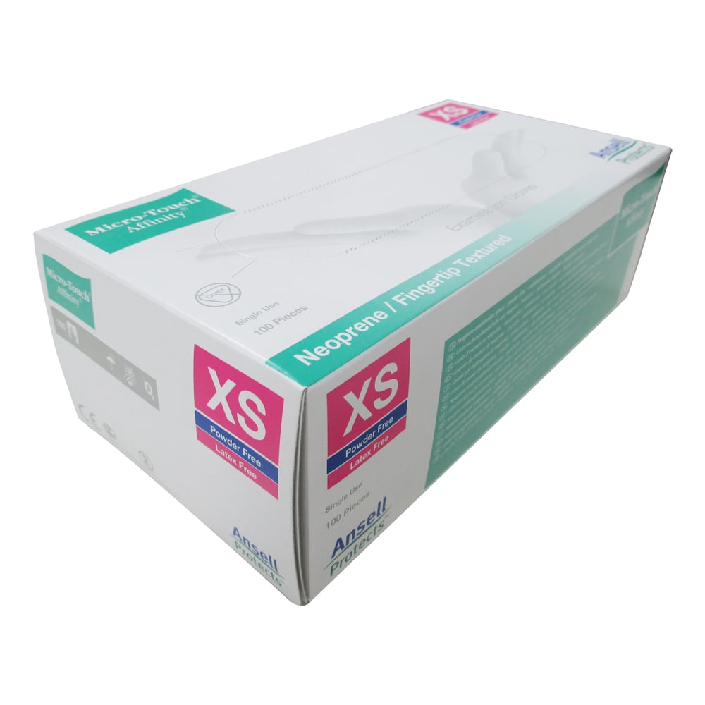 네오프렌 고무 장갑(마이크로 터치(R) 어피니티) XS 100장입 3770 1상자(100장입)