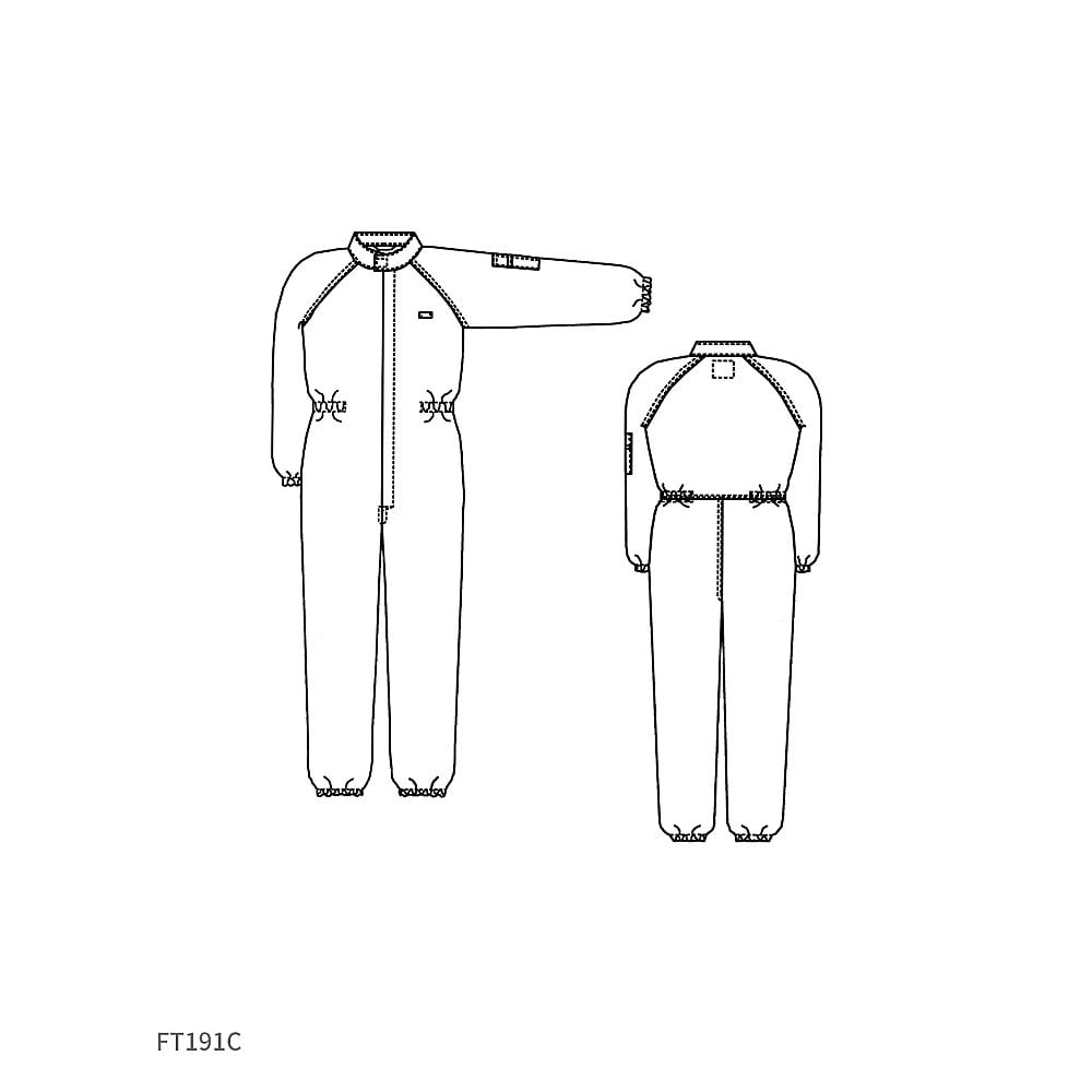 クリーンルーム用ツナギ服（吸汗・冷涼タイプ） ホワイト 4L　FT191C-01 4L 1枚