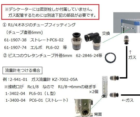 ポータブルデシケータ　静電仕様・ガス置換　400×317×338mm　スタンダードPL 1台