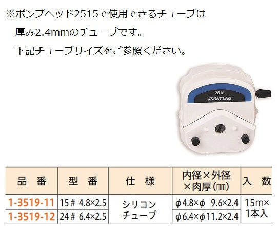 チュービングポンプ用ポンプヘッド（フロントラボ）　シングルレバーダウン式（2.4mm用）　2515 1個