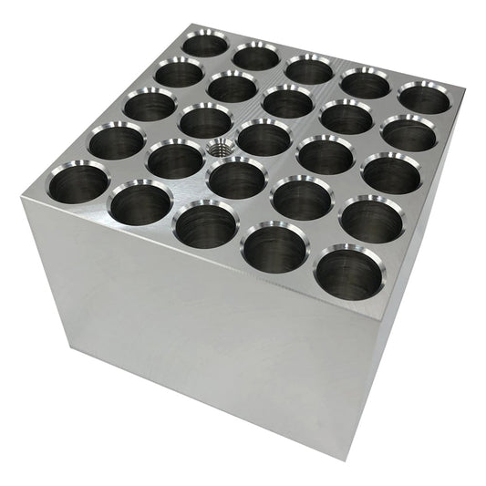 Dry block bath aluminum block for 25 test tubes 16.5mm AB-170 1 piece