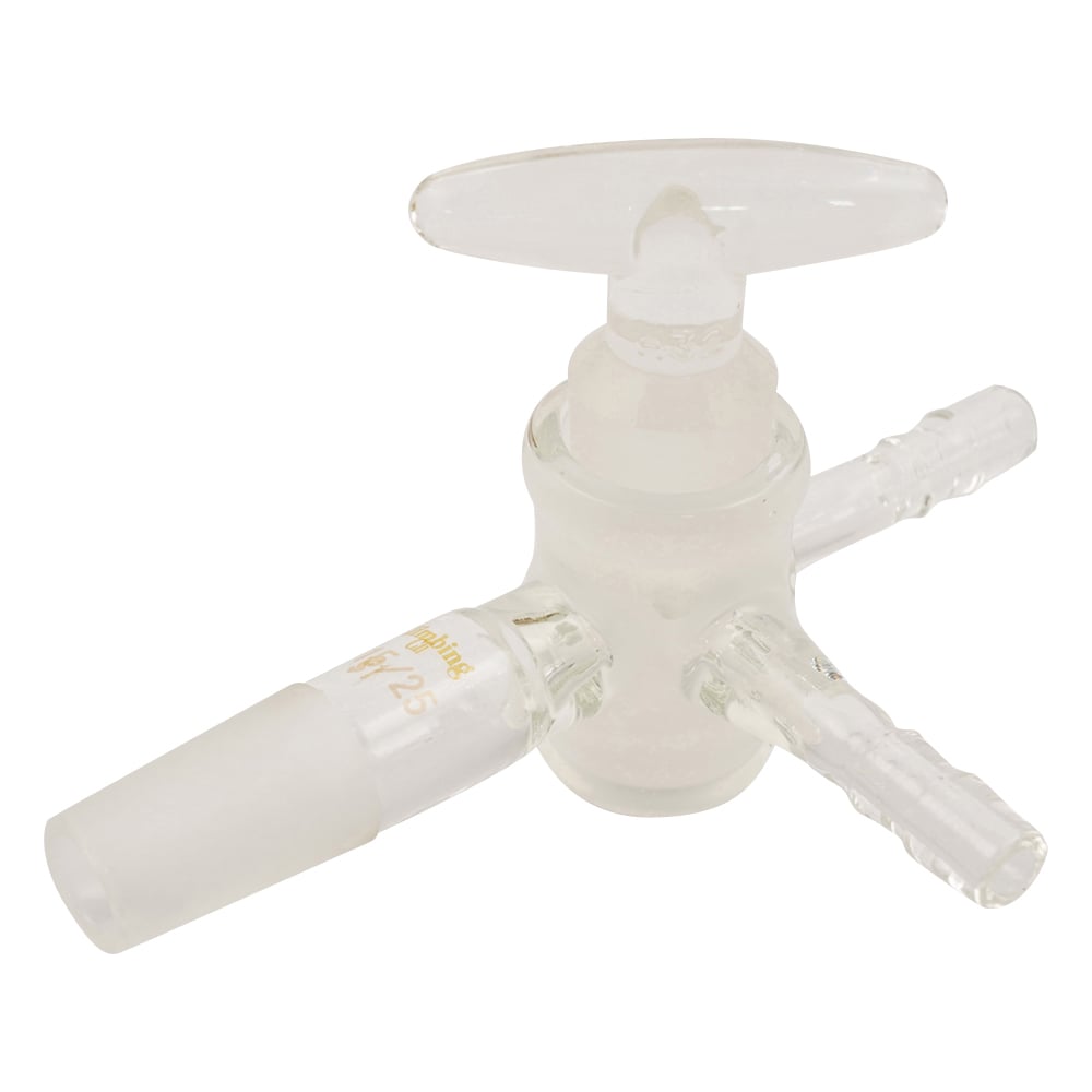 共通摺合付三方コックⅠ型　ガラスコック　TS15／25　CL0414-01-10 1個