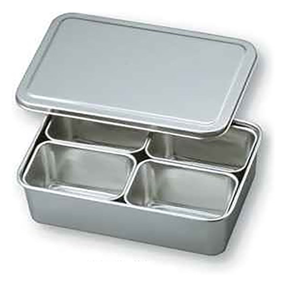 Stainless steel tub with lid, mini (4 pieces/square) 105×68×59mm 66605 1 piece