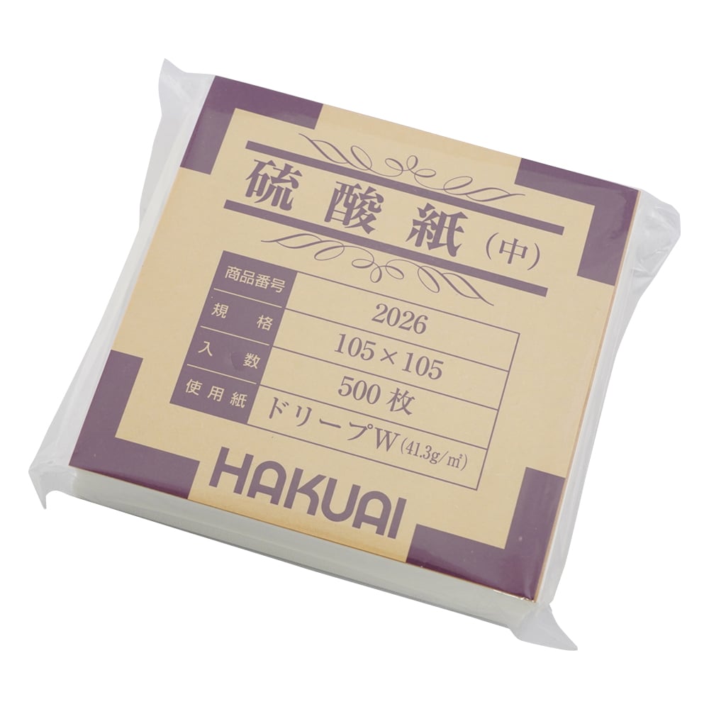 Medicine packaging paper (sulfuric acid paper) Medium 105 x 105mm 1 bundle (500 sheets) 2026-000 1 packet (500 sheets)