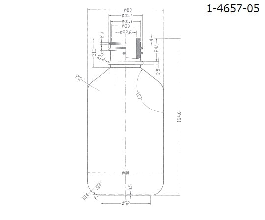 Narrow-mouth bottle (with inner stopper) 500mL NVN-500 1 piece