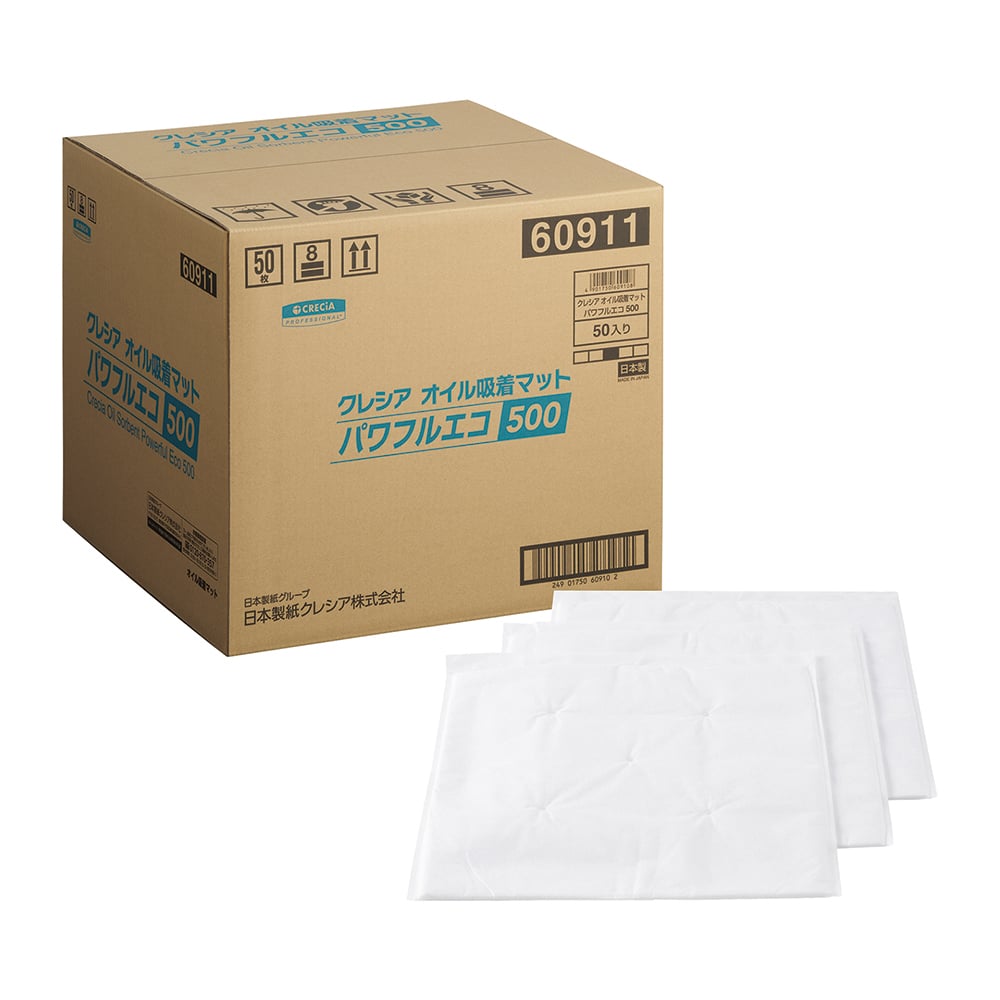 クレシアオイル吸着マットパワフルエコ500 1箱（50枚入）　60911 1箱(50枚入)