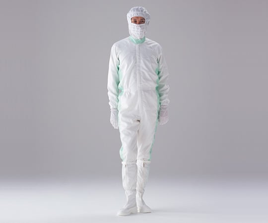 Cleanroom coveralls, white x green, 3L, FC131A-13, 3L, 1 unit