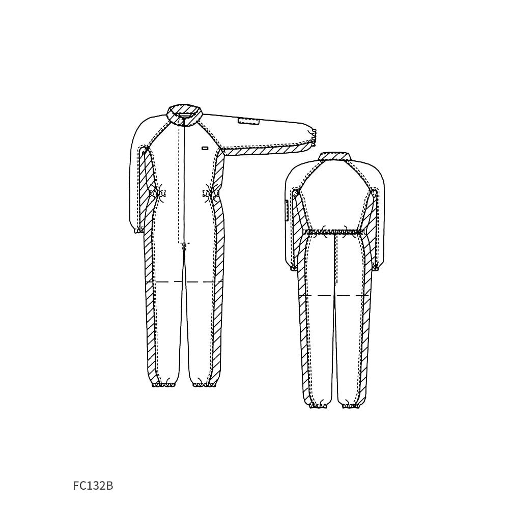클린 룸용 참치복 화이트×핑크 3L FC132B-14 3L 1벌